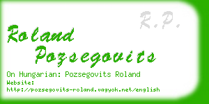 roland pozsegovits business card